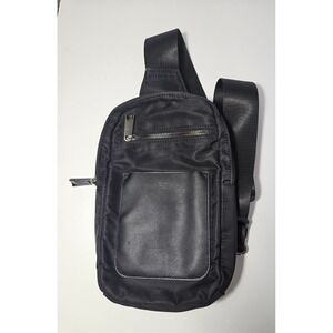 TUTILO New York Black Nylon Sling Crossbody Bag Minimalist Travel Backpack